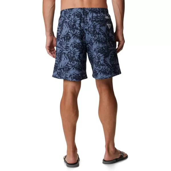 Columbia Mens Super Backcast Water ShortCollegiate Navy Hawaiian Throwback Print