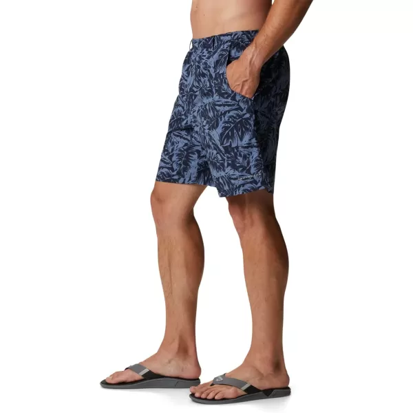 Columbia Mens Super Backcast Water ShortCollegiate Navy Hawaiian Throwback Print