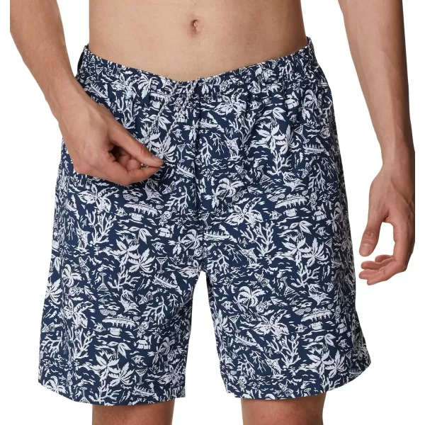 Columbia Mens Super Backcast Water ShortCollegiate Navy Kona Print