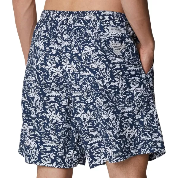 Columbia Mens Super Backcast Water ShortCollegiate Navy Kona Print