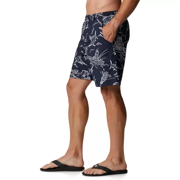 Columbia Mens Super Backcast Water ShortCollegiate Navy Mighty Marlins Print