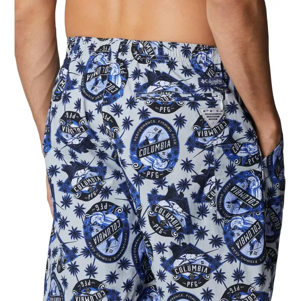 Columbia Mens Super Backcast Water ShortCool Grey Spirits N Sails Print