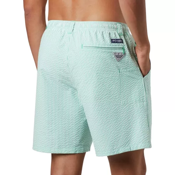 Columbia Mens Super Backcast Water ShortDark Lime Seersucker