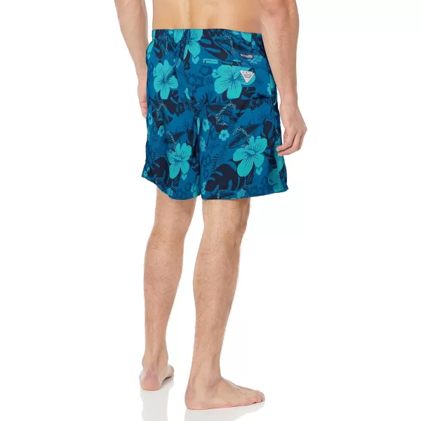 Columbia Mens Super Backcast Water ShortDark Pool Katuna Vibe Print