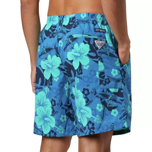 Columbia Mens Super Backcast Water ShortDark Pool Katuna Vibe Print