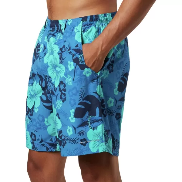 Columbia Mens Super Backcast Water ShortDark Pool Katuna Vibe Print