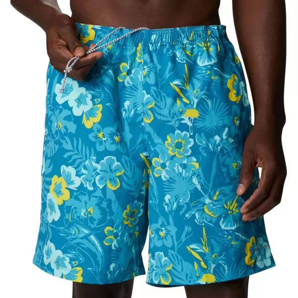 Columbia Mens Super Backcast Water ShortDeep Marine Marlin Tropic Print