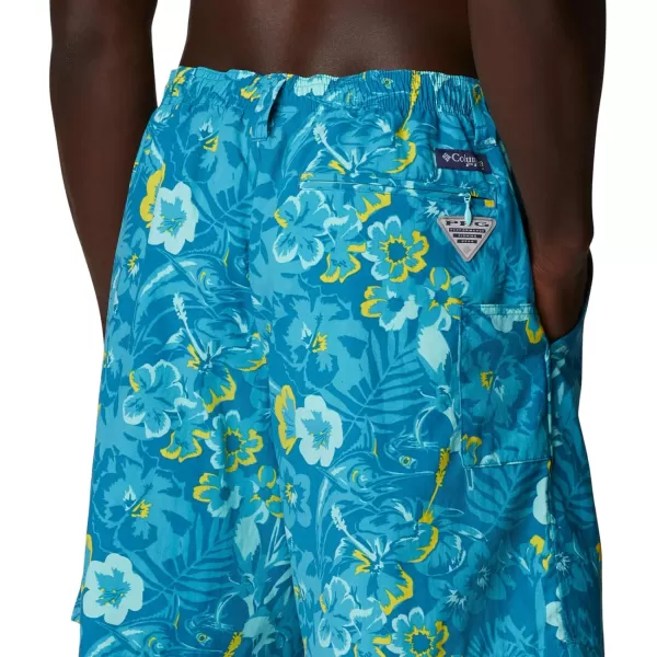 Columbia Mens Super Backcast Water ShortDeep Marine Marlin Tropic Print