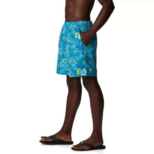 Columbia Mens Super Backcast Water ShortDeep Marine Marlin Tropic Print