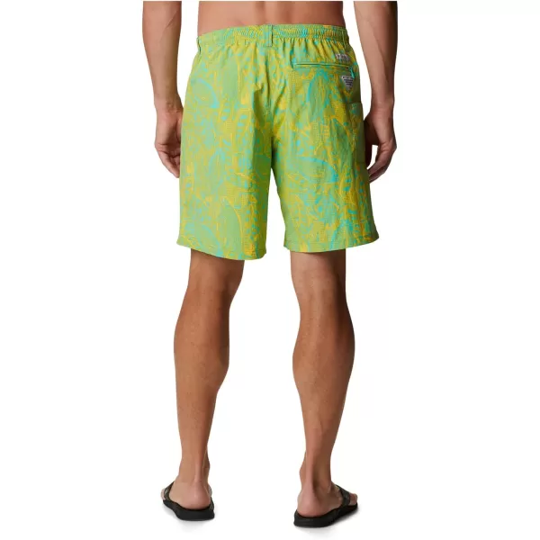 Columbia Mens Super Backcast Water ShortElectric Turquoise Crosshatched Tuna Print