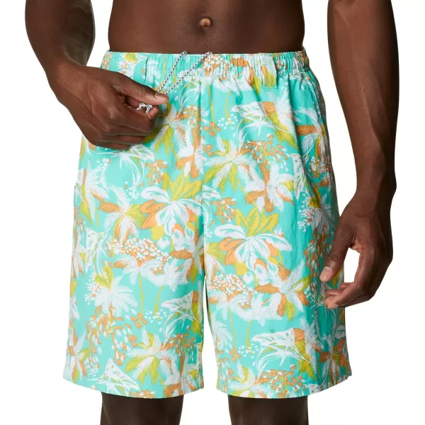 Columbia Mens Super Backcast Water ShortElectric Turquoise Festive Fishin Print