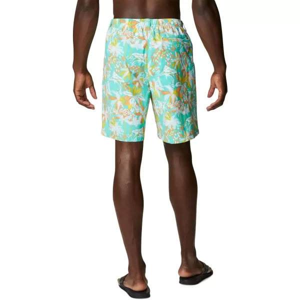 Columbia Mens Super Backcast Water ShortElectric Turquoise Festive Fishin Print