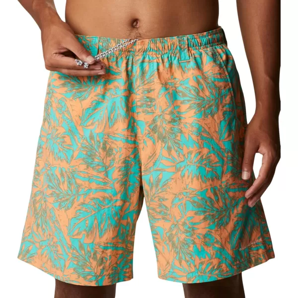 Columbia Mens Super Backcast Water ShortElectric Turquoise Hawaiian Throwback Print