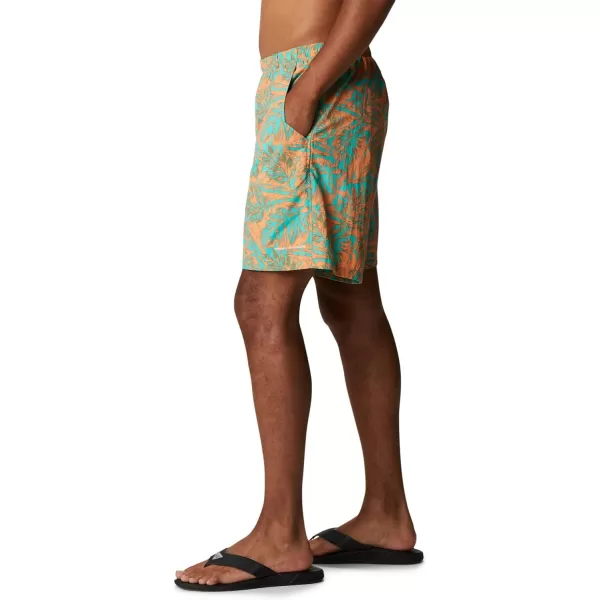 Columbia Mens Super Backcast Water ShortElectric Turquoise Hawaiian Throwback Print