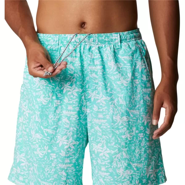 Columbia Mens Super Backcast Water ShortElectric Turquoise Kona Print