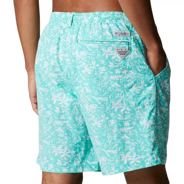 Columbia Mens Super Backcast Water ShortElectric Turquoise Kona Print