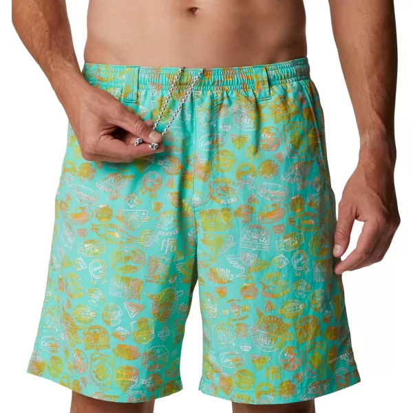 Columbia Mens Super Backcast Water ShortElectric Turquoise Tye Dye Print