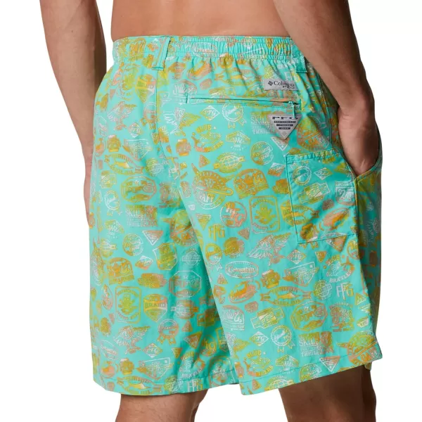 Columbia Mens Super Backcast Water ShortElectric Turquoise Tye Dye Print