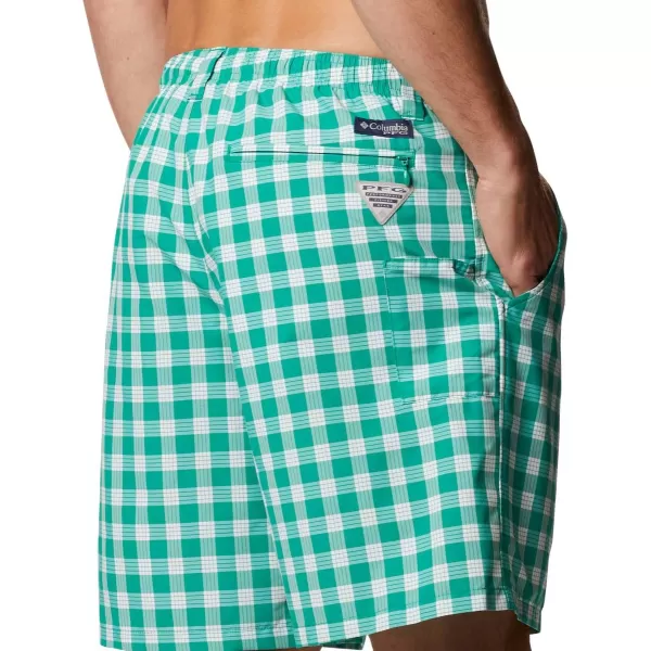 Columbia Mens Super Backcast Water ShortEmerald Green Palaka Plaid