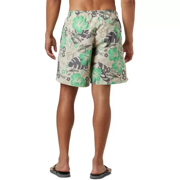 Columbia Mens Super Backcast Water ShortFossil Katuna Vibes Print White