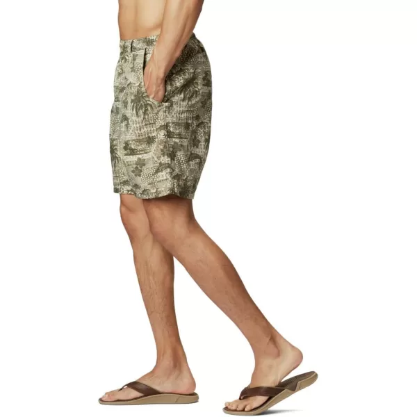 Columbia Mens Super Backcast Water ShortFossil Polynesian Print