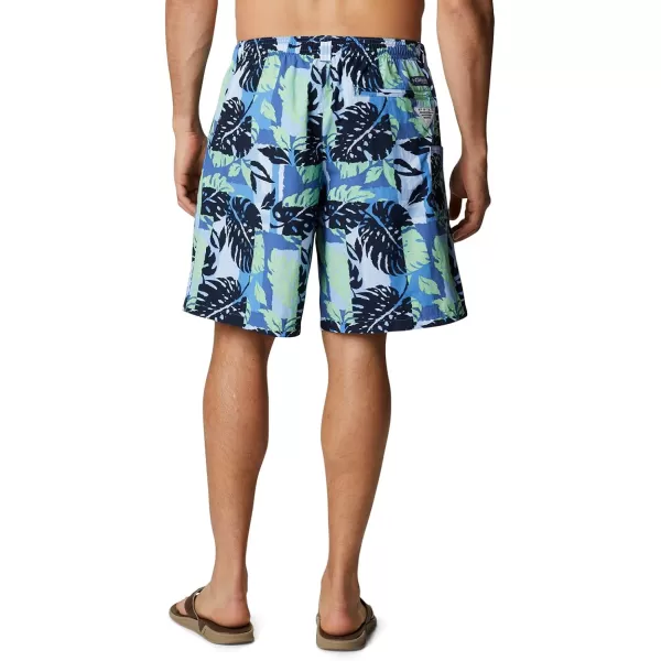 Columbia Mens Super Backcast Water ShortHarbor Blue Block Palms Print