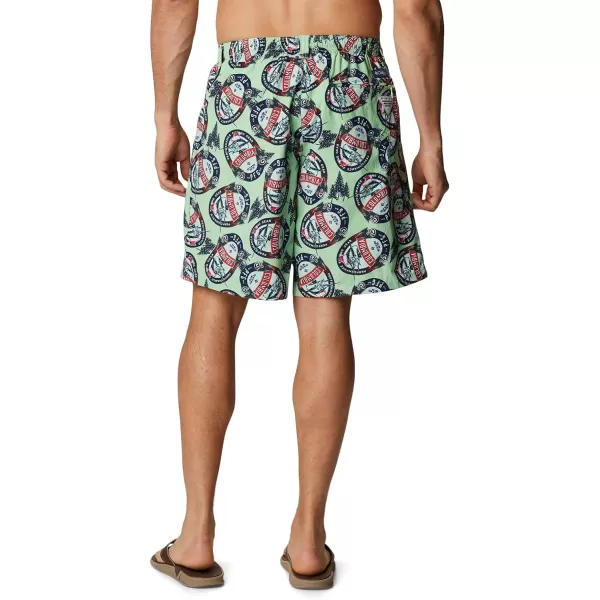 Columbia Mens Super Backcast Water ShortLime Glow Holiday Spirits Print