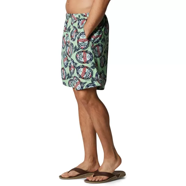 Columbia Mens Super Backcast Water ShortLime Glow Holiday Spirits Print