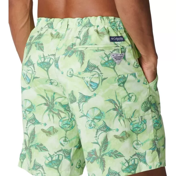 Columbia Mens Super Backcast Water ShortLime Glow Martini Marlin Print