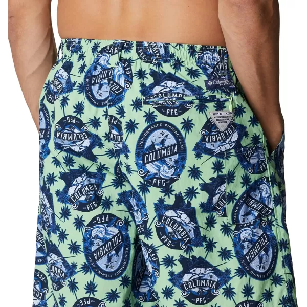 Columbia Mens Super Backcast Water ShortLime Glow Spirits N Sails Print