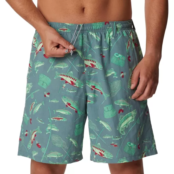 Columbia Mens Super Backcast Water ShortMetal Midwest Bounty Print