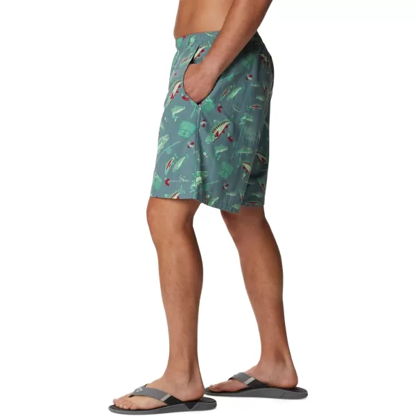 Columbia Mens Super Backcast Water ShortMetal Midwest Bounty Print