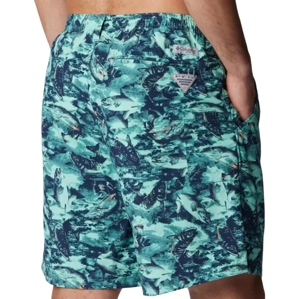 Columbia Mens Super Backcast Water ShortMint Cay Riverrun Print