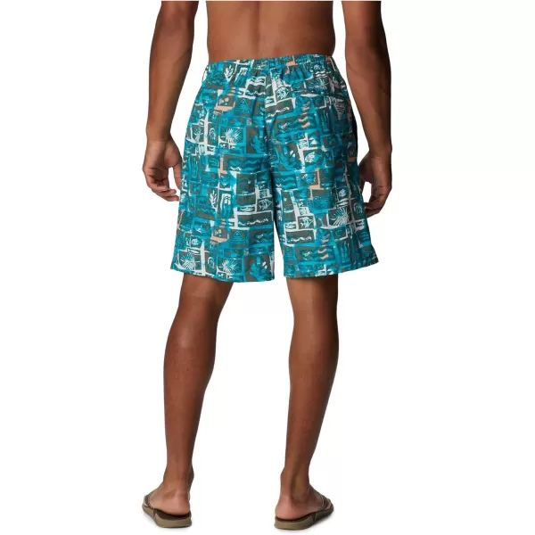 Columbia Mens Super Backcast Water ShortOcean Teal Punked Fish