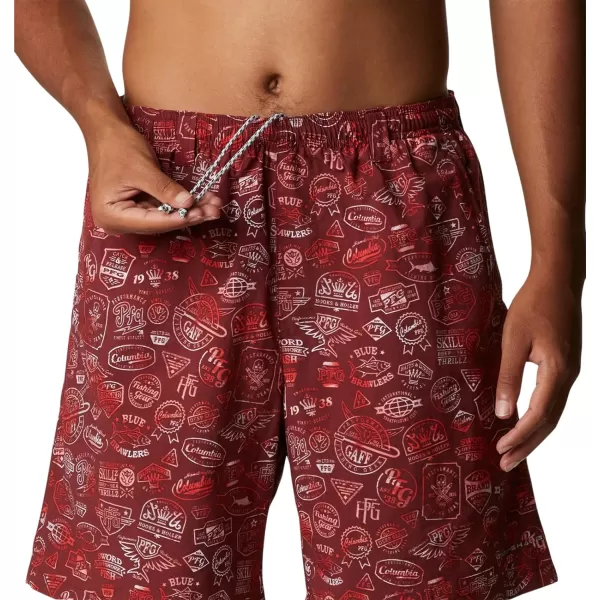 Columbia Mens Super Backcast Water ShortRed Jasper Tye Dye Print