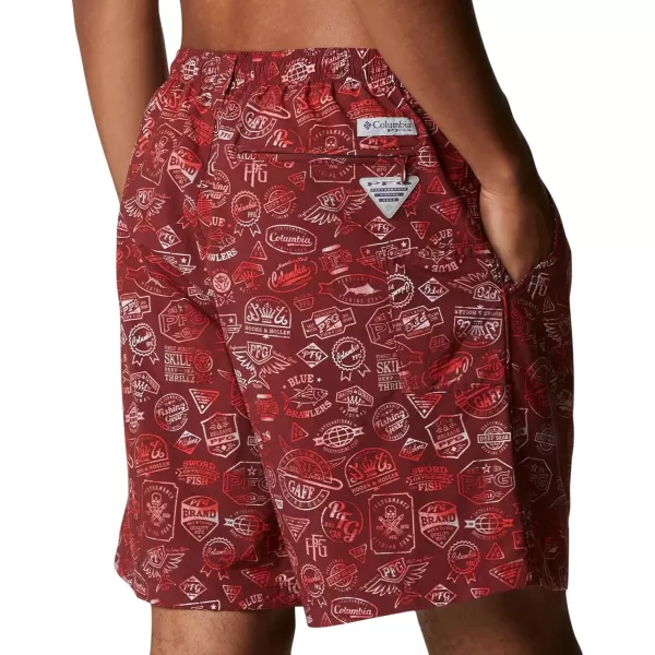 Columbia Mens Super Backcast Water ShortRed Jasper Tye Dye Print