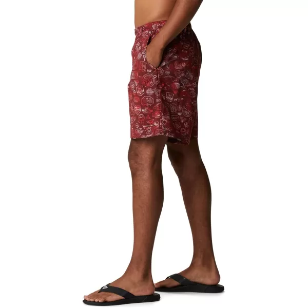 Columbia Mens Super Backcast Water ShortRed Jasper Tye Dye Print