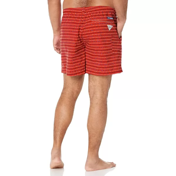 Columbia Mens Super Backcast Water ShortRed Spark Americana Print