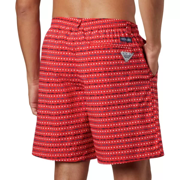 Columbia Mens Super Backcast Water ShortRed Spark Americana Print