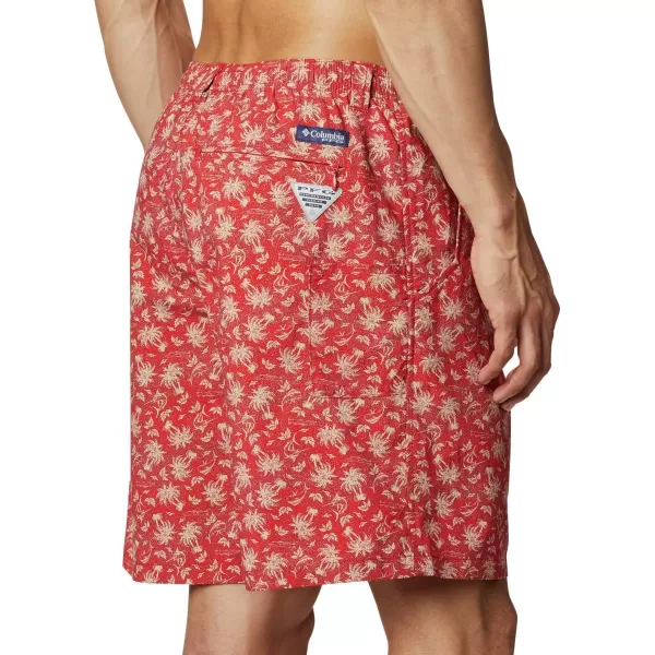 Columbia Mens Super Backcast Water ShortRed Spark Marlin Palms Print