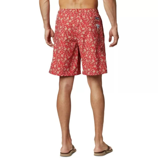 Columbia Mens Super Backcast Water ShortRed Spark Marlin Palms Print