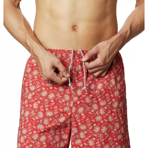 Columbia Mens Super Backcast Water ShortRed Spark Marlin Palms Print