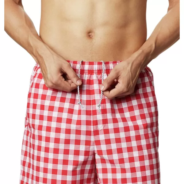 Columbia Mens Super Backcast Water ShortRed Sparks Palaka Plaid