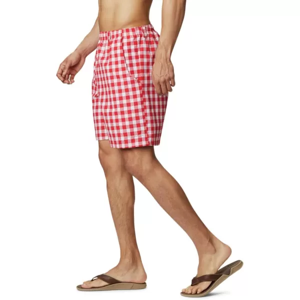 Columbia Mens Super Backcast Water ShortRed Sparks Palaka Plaid