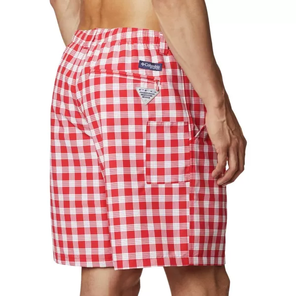 Columbia Mens Super Backcast Water ShortRed Sparks Palaka Plaid