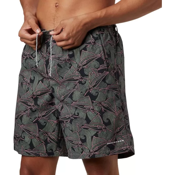 Columbia Mens Super Backcast Water ShortSorbet Fish Wave Print