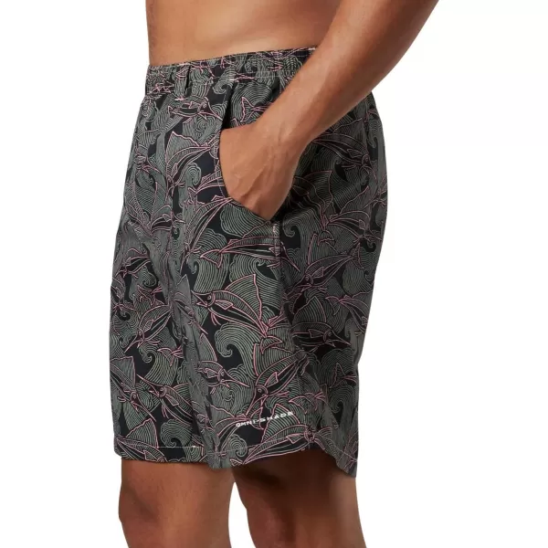 Columbia Mens Super Backcast Water ShortSorbet Fish Wave Print