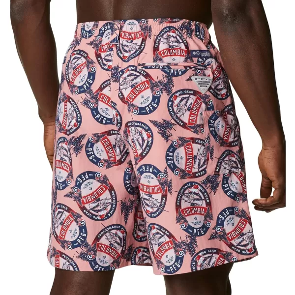 Columbia Mens Super Backcast Water ShortSorbet Holiday Spirits Print