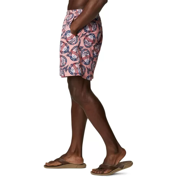 Columbia Mens Super Backcast Water ShortSorbet Holiday Spirits Print