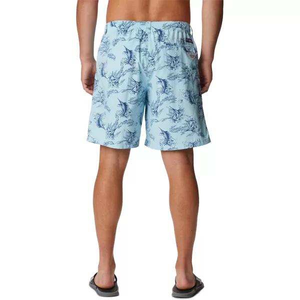 Columbia Mens Super Backcast Water ShortSpring Blue Sails Away Print